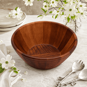 Arthur Court Wood Bowls / Boards Bee Hive Style Wooden Acacia Salad Bowl Large