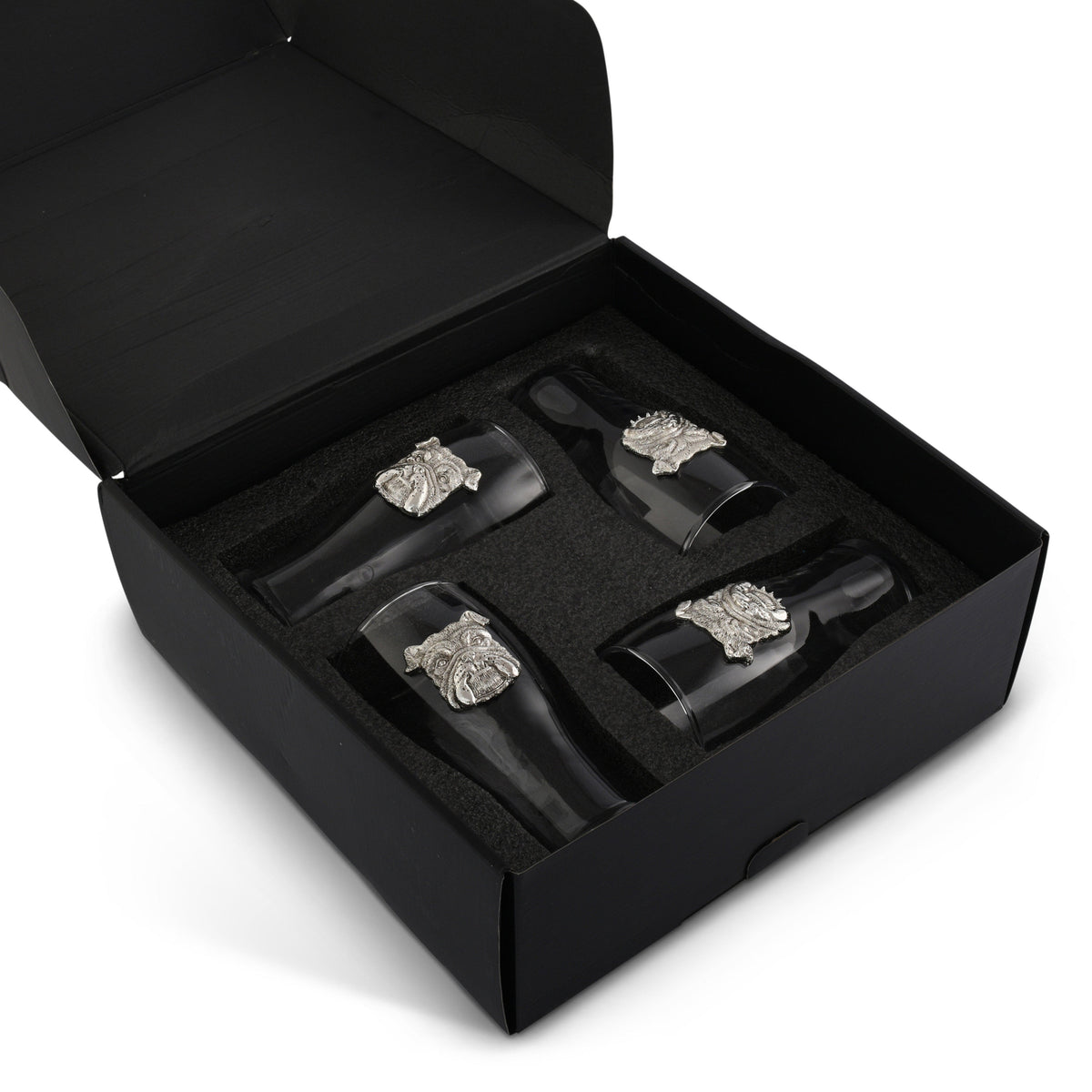 Arthur Court Wood Bowls / Boards Bulldog Beer Pint Glasses - Set of 4