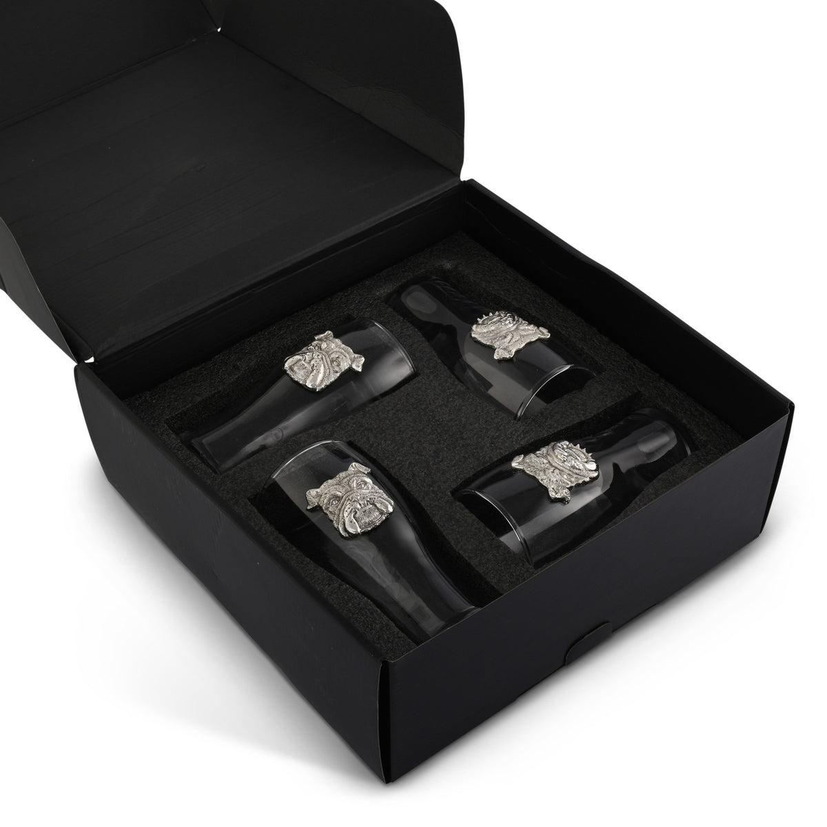 Arthur Court Wood Bowls / Boards Bulldog Beer Pint Glasses - Set of 4