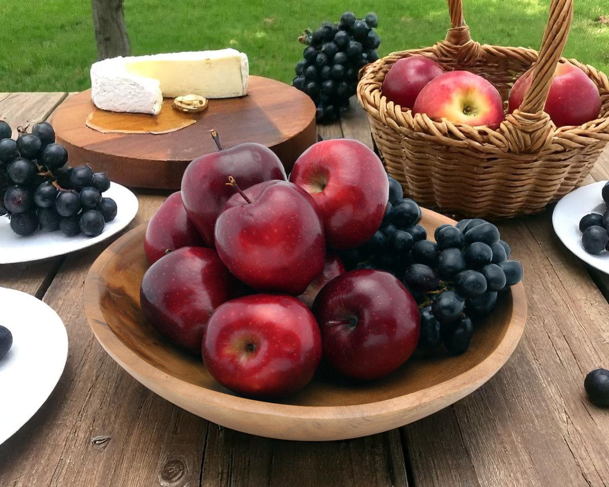 Arthur Court Wood Bowls / Boards Calabash Round Acacia Wood Salad  Bowl