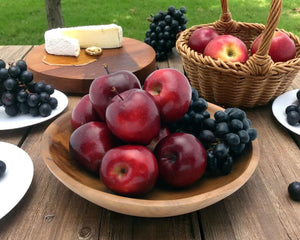 Arthur Court Wood Bowls / Boards Calabash Round Acacia Wood Salad  Bowl