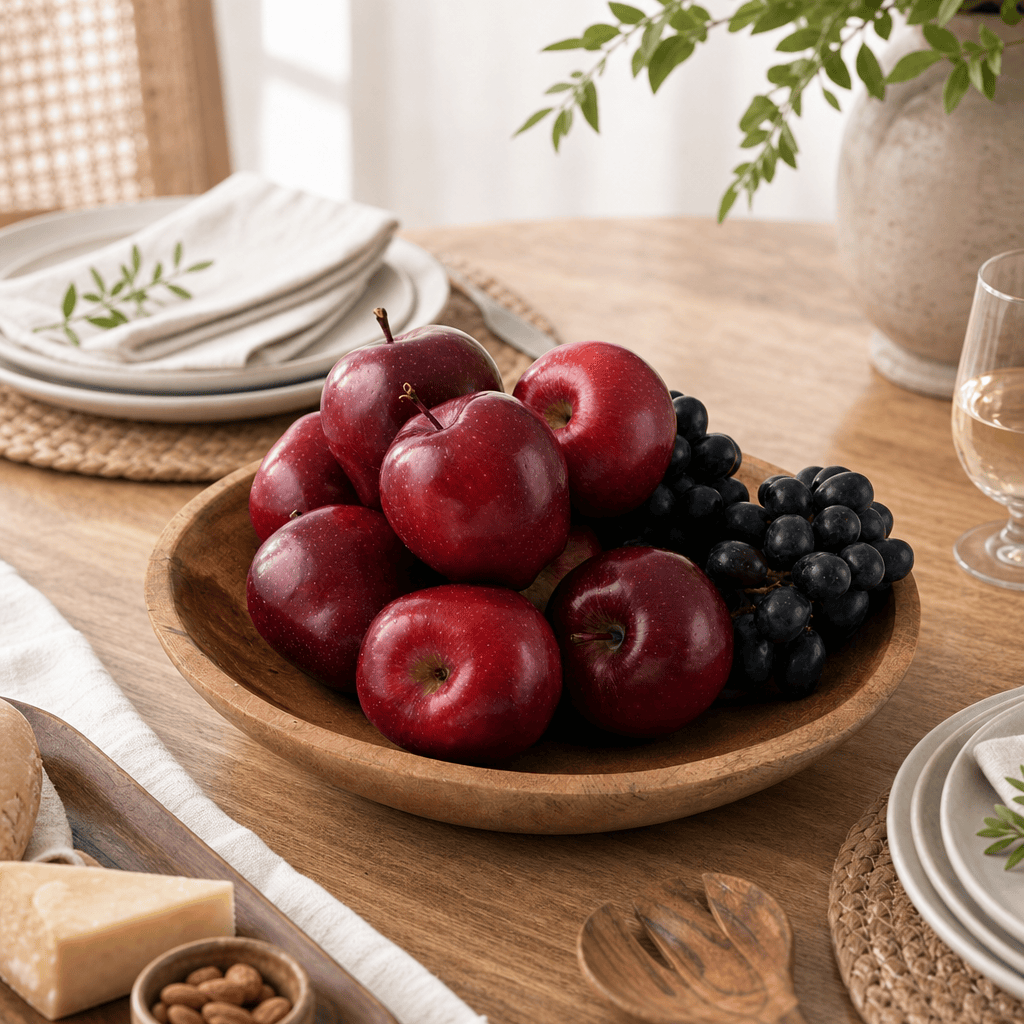 Arthur Court Wood Bowls / Boards Calabash Round Acacia Wood Salad  Bowl