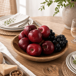 Arthur Court Wood Bowls / Boards Calabash Round Acacia Wood Salad  Bowl