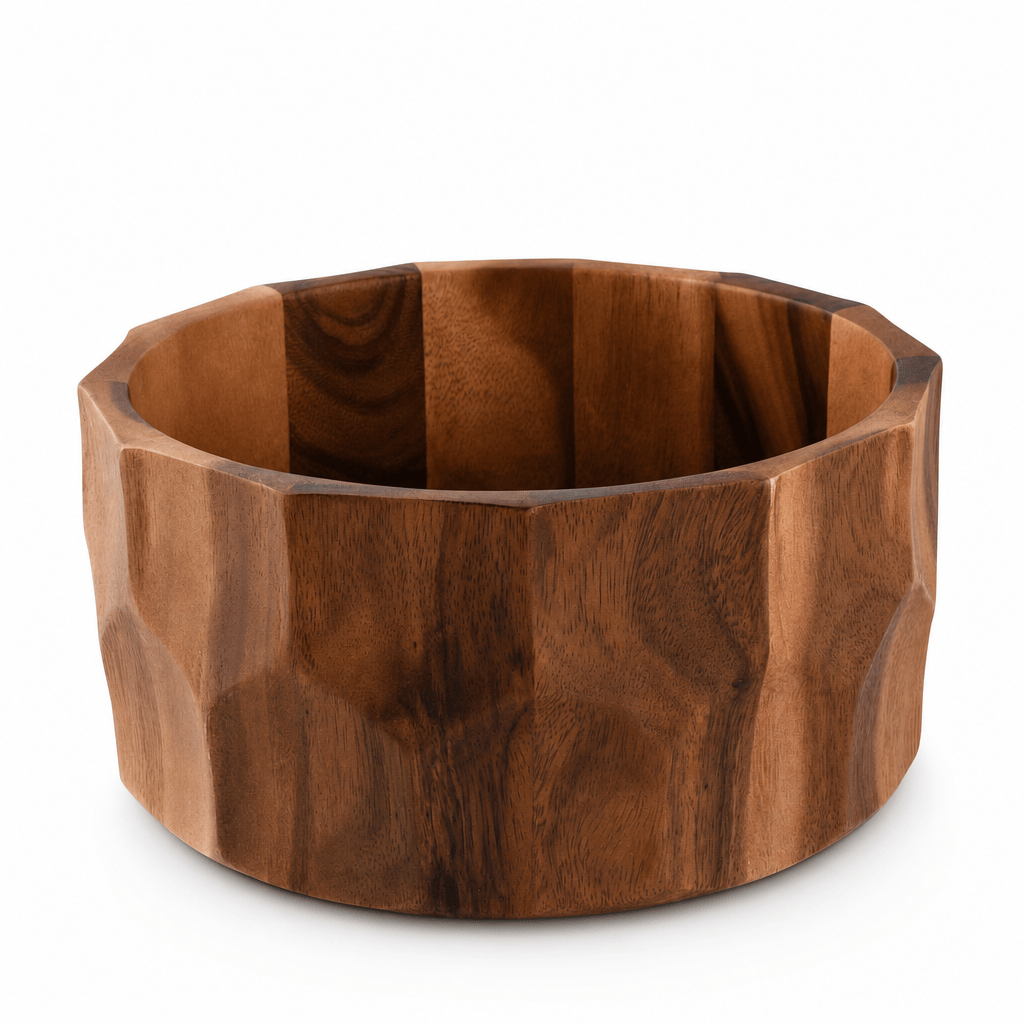 Arthur Court Wood Bowls / Boards Diamond Pattern Large Acacia  Wood Salad Bowl