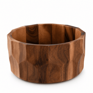 Arthur Court Wood Bowls / Boards Diamond Pattern Large Acacia  Wood Salad Bowl