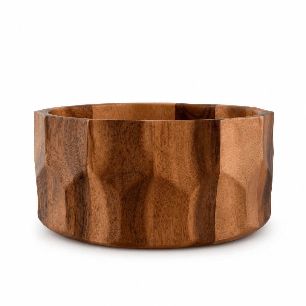 Arthur Court Wood Bowls / Boards Diamond Pattern Large Acacia  Wood Salad Bowl