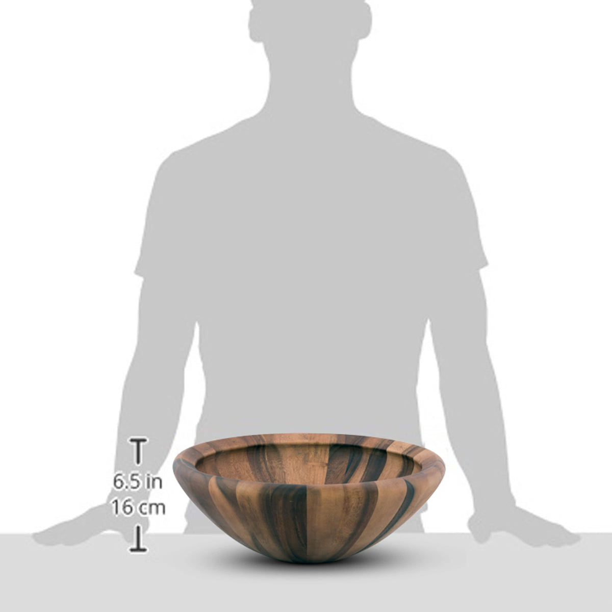 Arthur Court Wood Bowls / Boards Salinas Style Wooden Acacia Salad Bowl Large