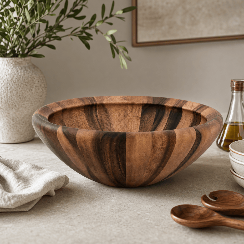 Arthur Court Wood Bowls / Boards Salinas Style Wooden Acacia Salad Bowl Large