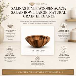 Arthur Court Wood Bowls / Boards Salinas Style Wooden Acacia Salad Bowl Large