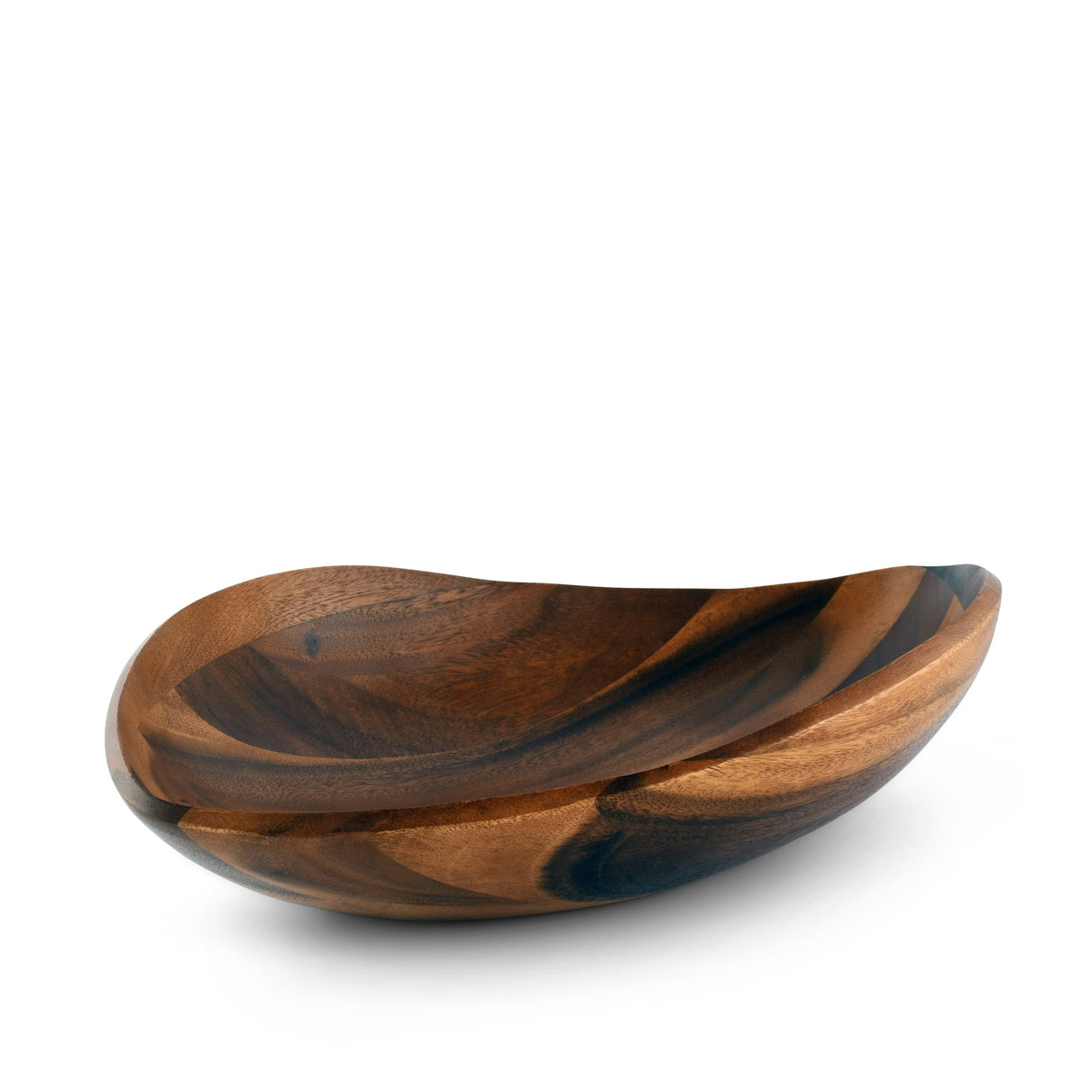 Arthur Court Wood Bowls / Boards Wave Pattern Large Acacia  Wood Salad Bowl
