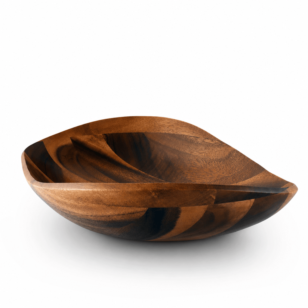 Arthur Court Wood Bowls / Boards Wave Pattern Large Acacia  Wood Salad Bowl