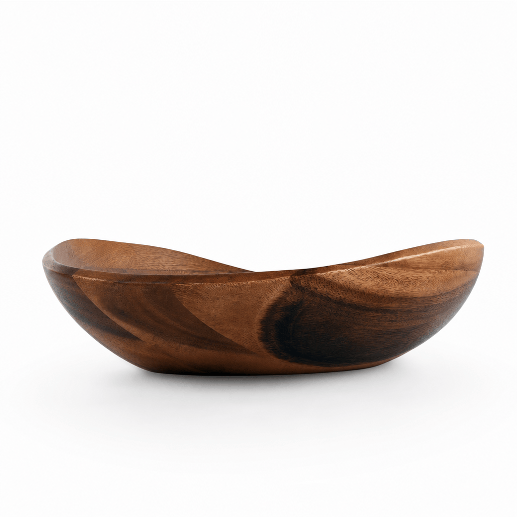 Arthur Court Wood Bowls / Boards Wave Pattern Large Acacia  Wood Salad Bowl