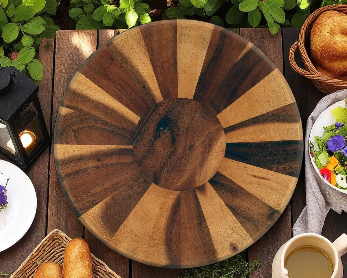 Arthur Court Wood Bowls / Boards Wok Style Wooden Acacia Salad Bowl Extra Large