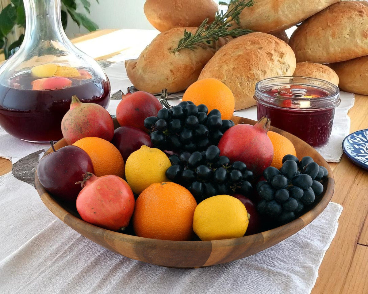 Arthur Court Wood Bowls / Boards Wok Style Wooden Acacia Salad Bowl Extra Large