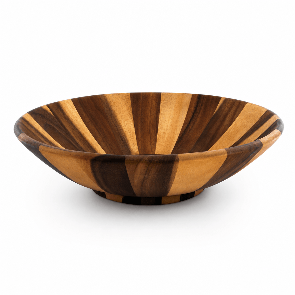 Arthur Court Wood Bowls / Boards Wok Style Wooden Acacia Salad Bowl Extra Large