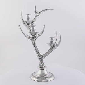 Three-Light Metal Antler Candlestick