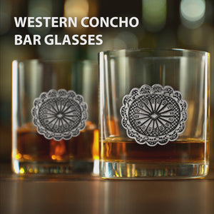 Western Concho Bar Glasses Set of 4