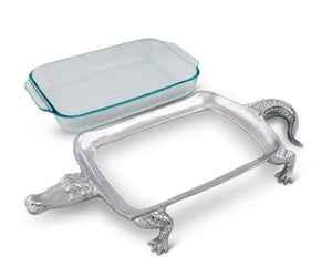 Arthur Court Alligator Alligator Pyrex Holder 3qt