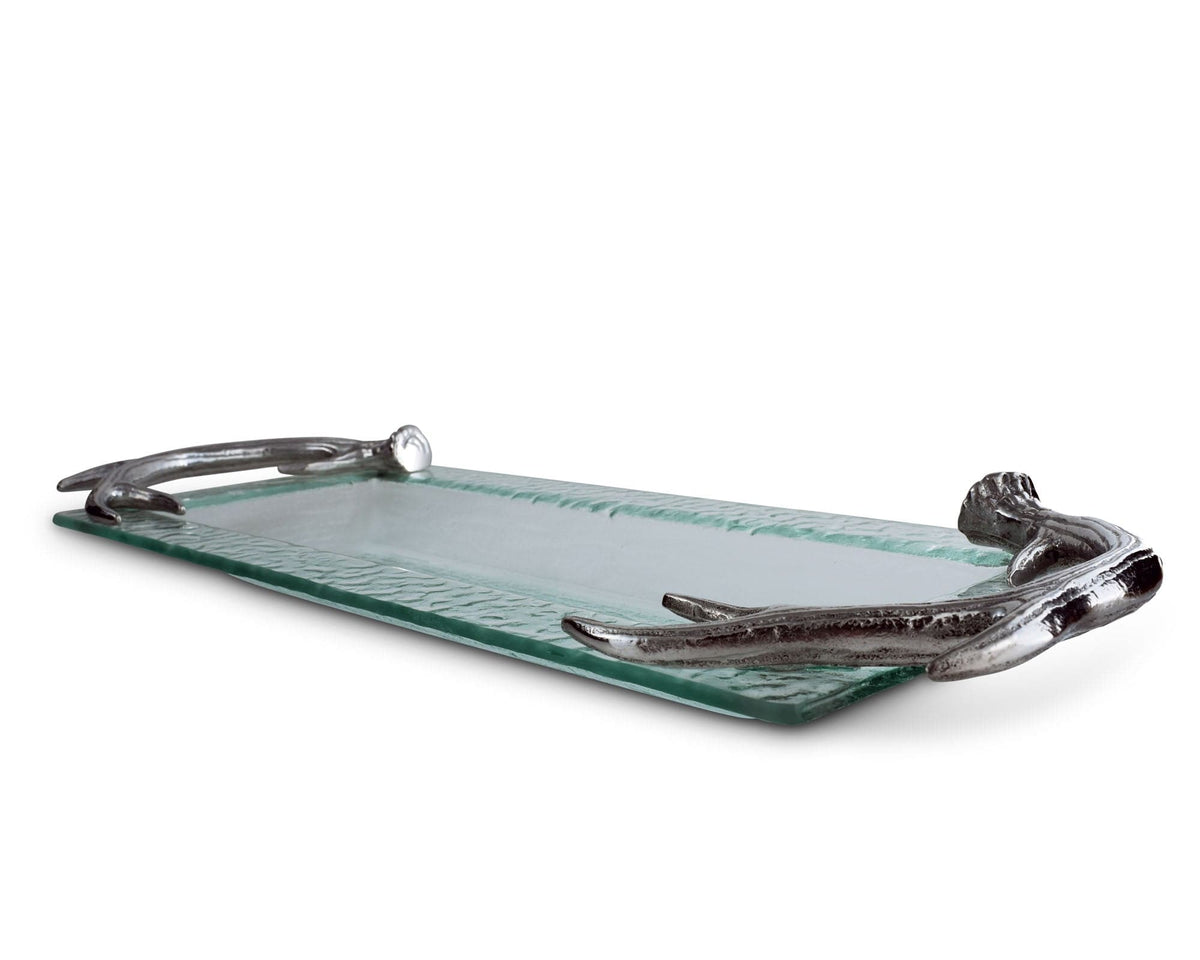 Arthur Court Antler Antler Glass Oblong Tray