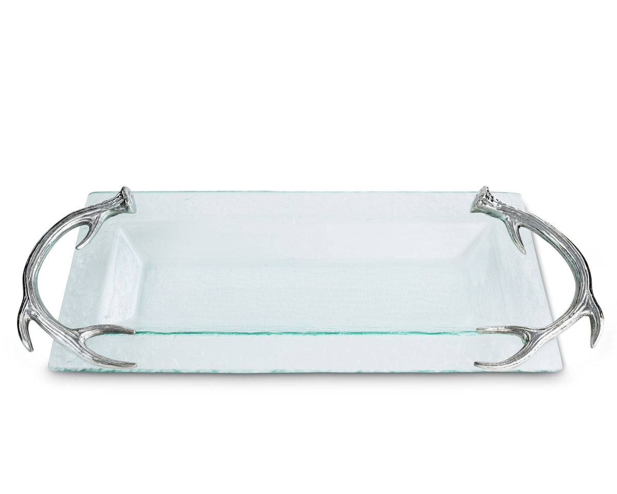 Arthur Court Antler Antler Glass Oblong Tray