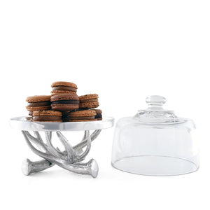 Arthur Court Antler Antler Plate with Glass Dome