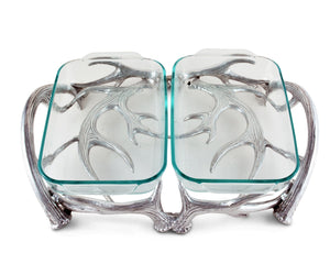 Arthur Court Antler Antler Pyrex Holder Double 2qt