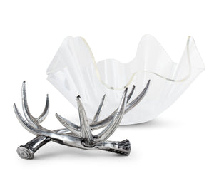 Arthur Court Antler Antler Stand Acrylic Bowl 14