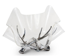 Arthur Court Antler Antler Stand Acrylic Bowl 14