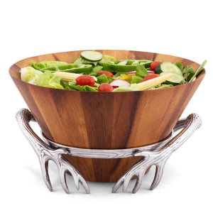 Arthur Court Antler Antler Wood Salad Bowl