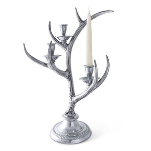 Arthur Court Antler Three-Light Metal Antler Candlestick