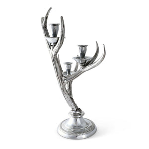 Arthur Court Antler Three-Light Metal Antler Candlestick