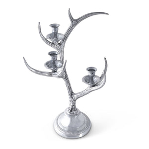 Arthur Court Antler Three-Light Metal Antler Candlestick