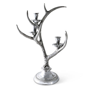 Arthur Court Antler Three-Light Metal Antler Candlestick