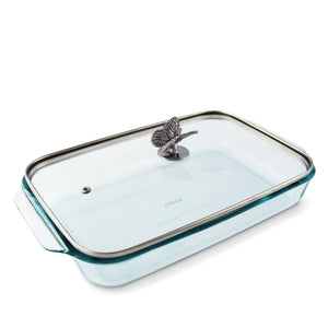 Arthur Court Butterfly Butterfly Lid with Pyrex 3 quart Baking Dish