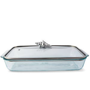 Arthur Court Coastal Shell Lid with Pyrex 3 quart Baking Dish