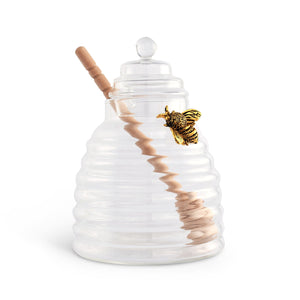 Arthur Court Dogwood Gold Bee Honey Jar with Dipper