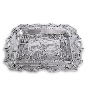 Arthur Court Equestrian Grazing Horses Parlor Tray