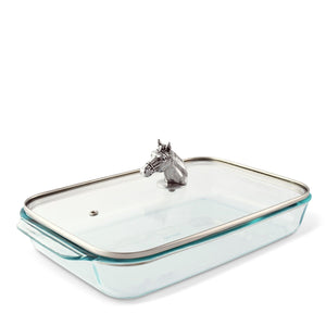 Arthur Court Equestrian Horse Head with Pyrex 3 quart Baking Dish