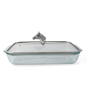 Arthur Court Equestrian Horse Head with Pyrex 3 quart Baking Dish