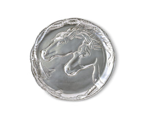 Arthur Court Equestrian Horse Plate with Glass Dome