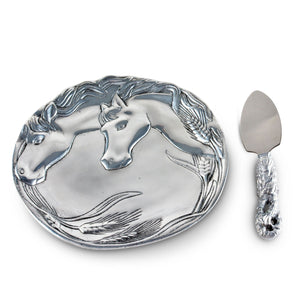 Arthur Court Equestrian Horse Plate with Server