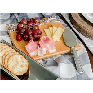 Arthur Court Fleur De Lis Acanthus Bamboo Cheese Set