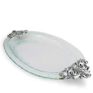 Arthur Court Fleur De Lis Fleur-De-Lis Glass Platter