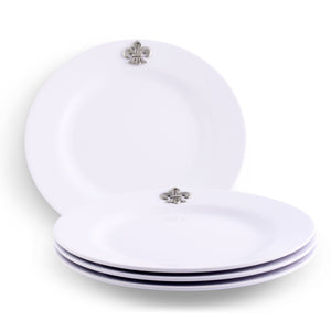 Arthur Court Fleur De Lis Fleur de lis Melamine Lunch Plates - Set of 4