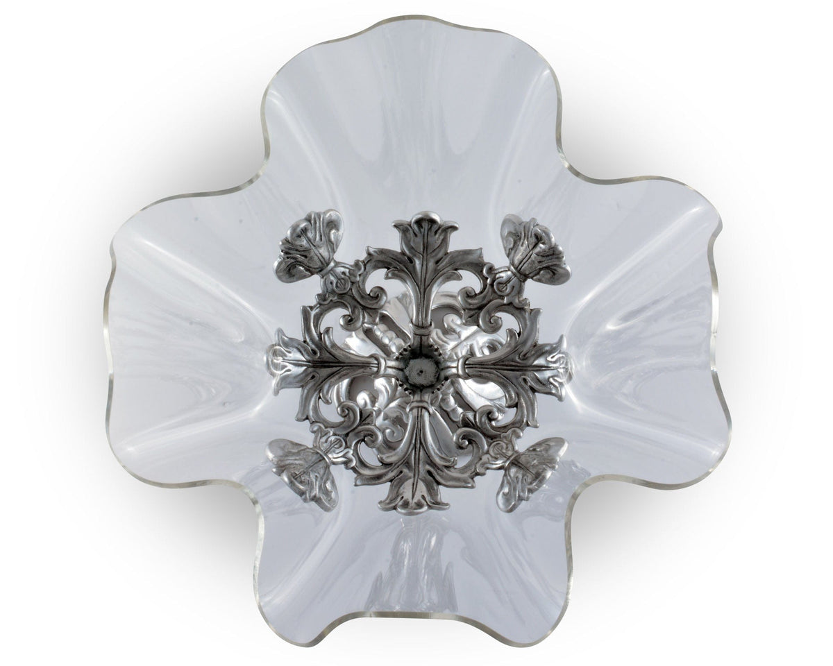 Arthur Court Fleur De Lis Fleur-De-Lis Stand Acrylic Bowl 11