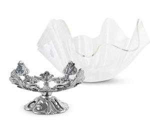 Arthur Court Fleur De Lis Fleur-De-Lis Stand Acrylic Bowl 14