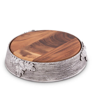 Arthur Court Forest Acorn Oak Leaf Cheese Pedestal