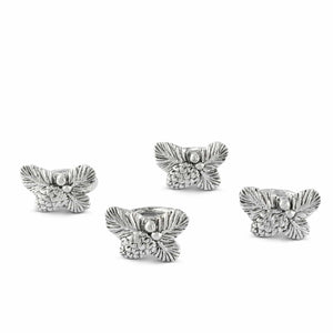 Arthur Court Forest Pine Cone Forest Pattern Napkin Rings Set of 4
