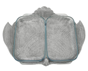 Arthur Court Game Birds 2Qt Double Base Turkey Casserole Holder