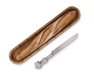 Arthur Court Grape Baguette Board with Grape Bread Knife